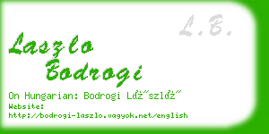 laszlo bodrogi business card